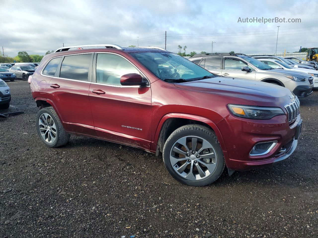 2019 Jeep Cherokee Overland Red vin: 1C4PJMJX2KD371154