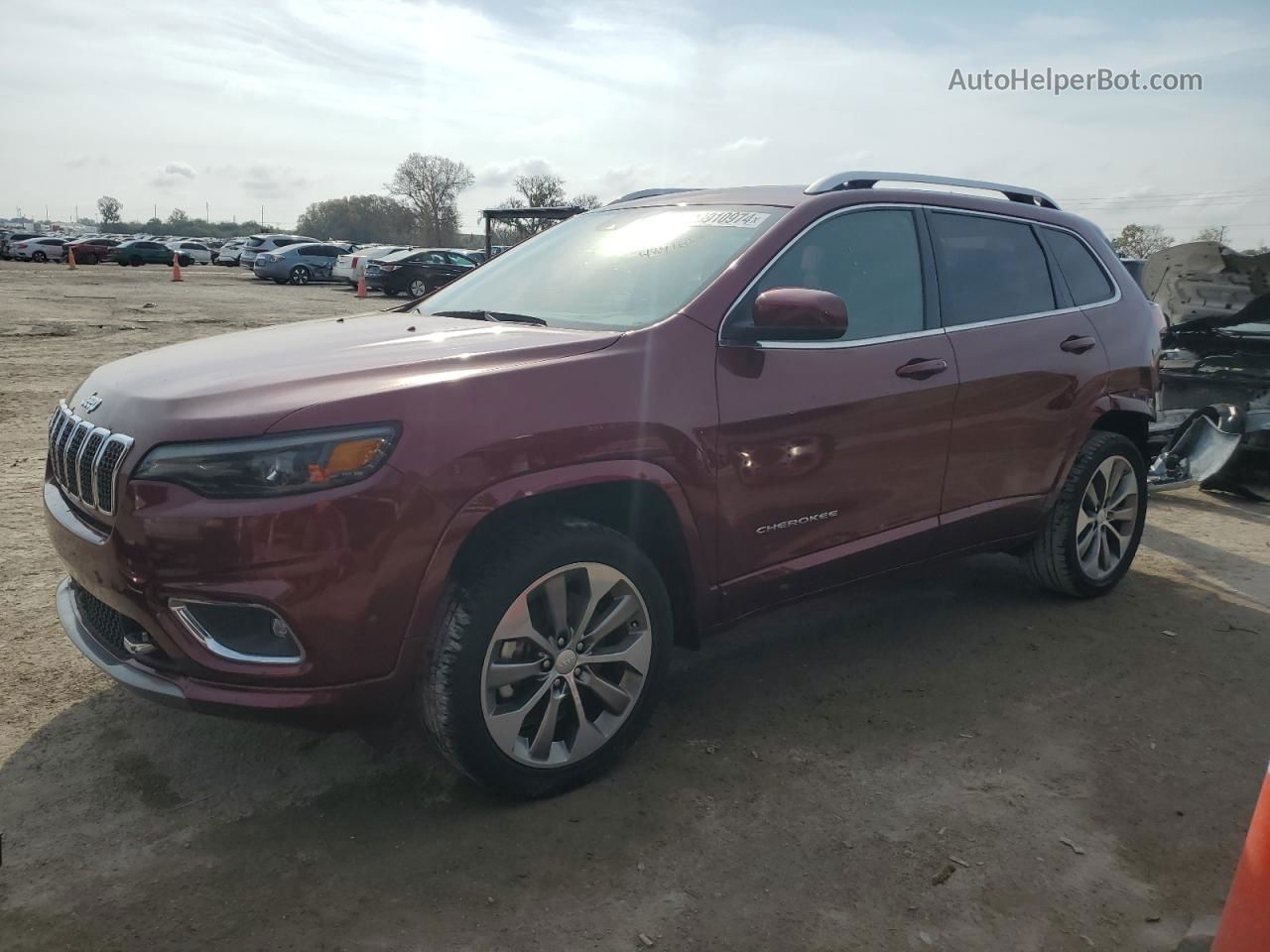 2019 Jeep Cherokee Overland Темно-бордовый vin: 1C4PJMJX9KD482929