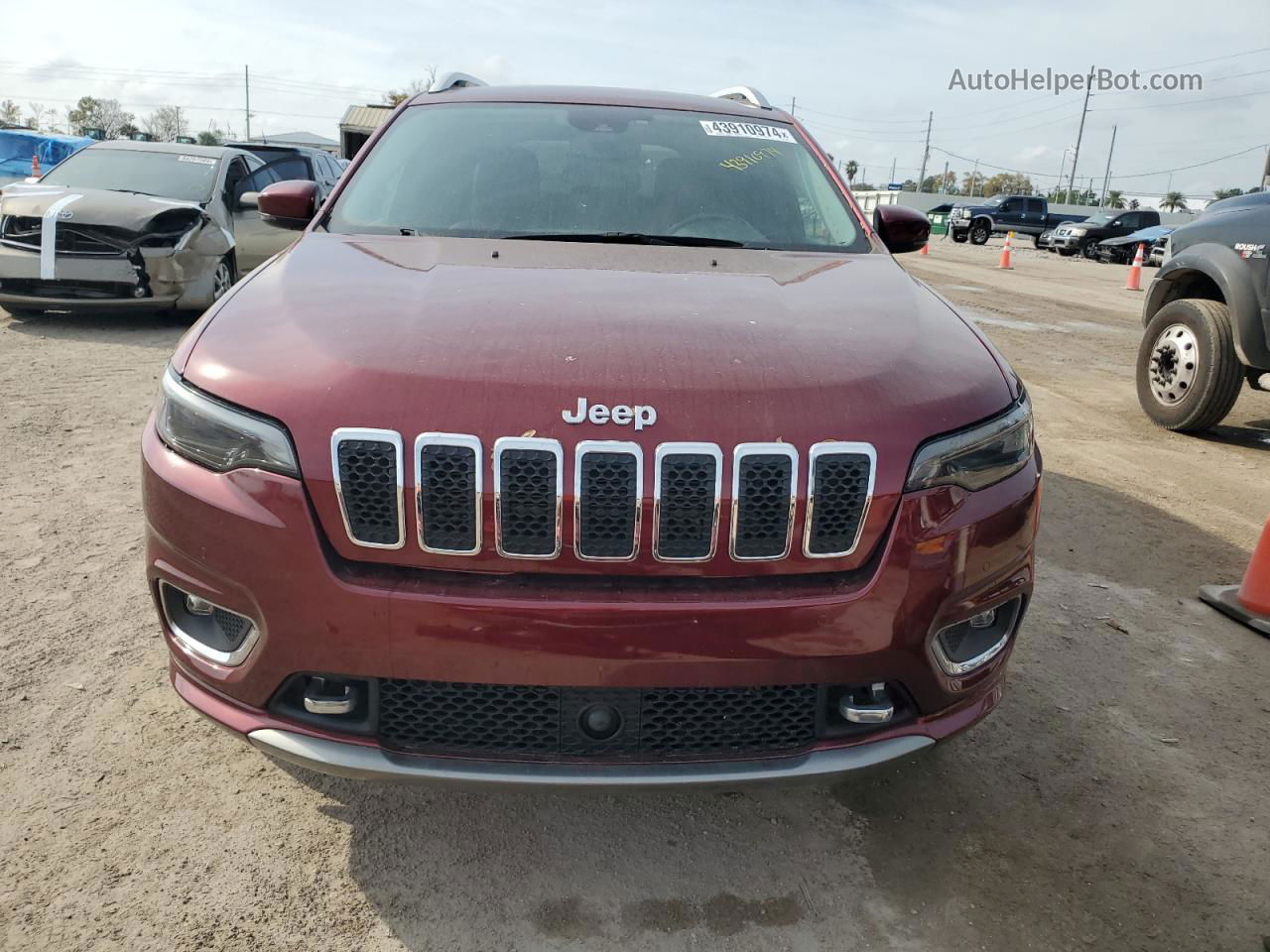 2019 Jeep Cherokee Overland Темно-бордовый vin: 1C4PJMJX9KD482929