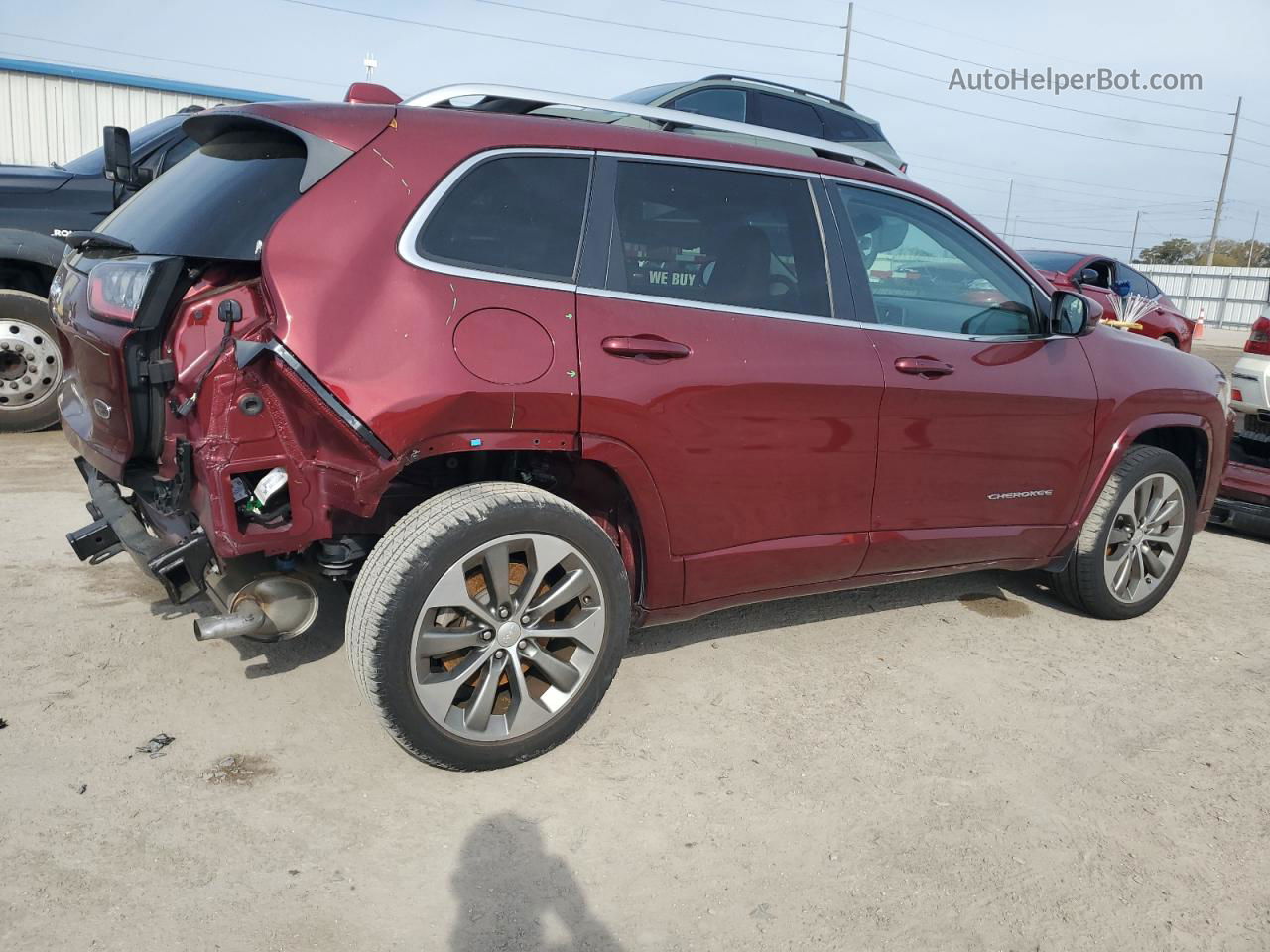 2019 Jeep Cherokee Overland Maroon vin: 1C4PJMJX9KD482929