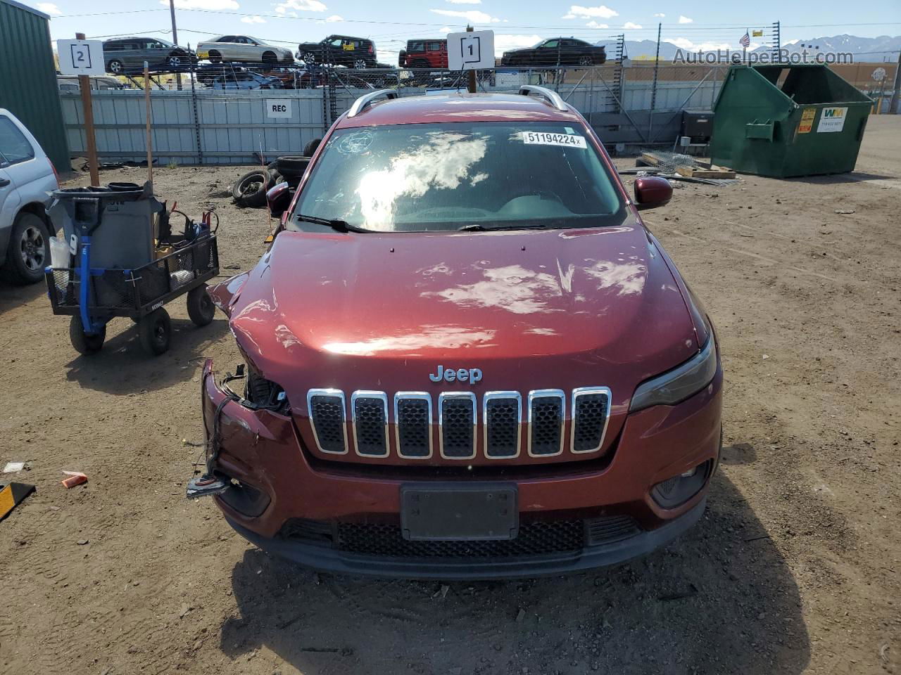 2019 Jeep Cherokee Latitude Plus Burgundy vin: 1C4PJMLB1KD287411