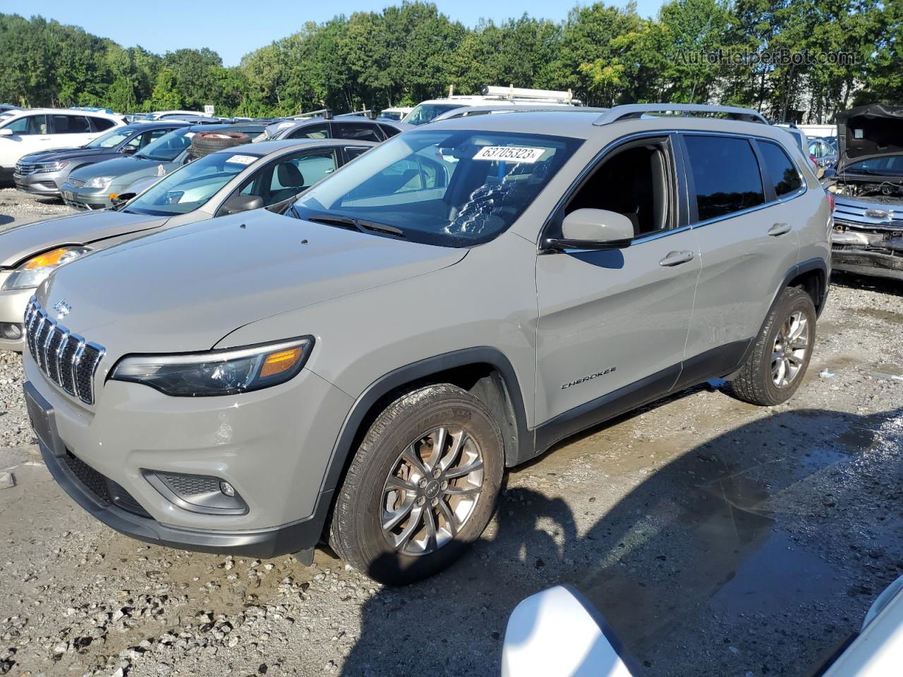 2019 Jeep Cherokee Latitude Plus Gray vin: 1C4PJMLB1KD354606