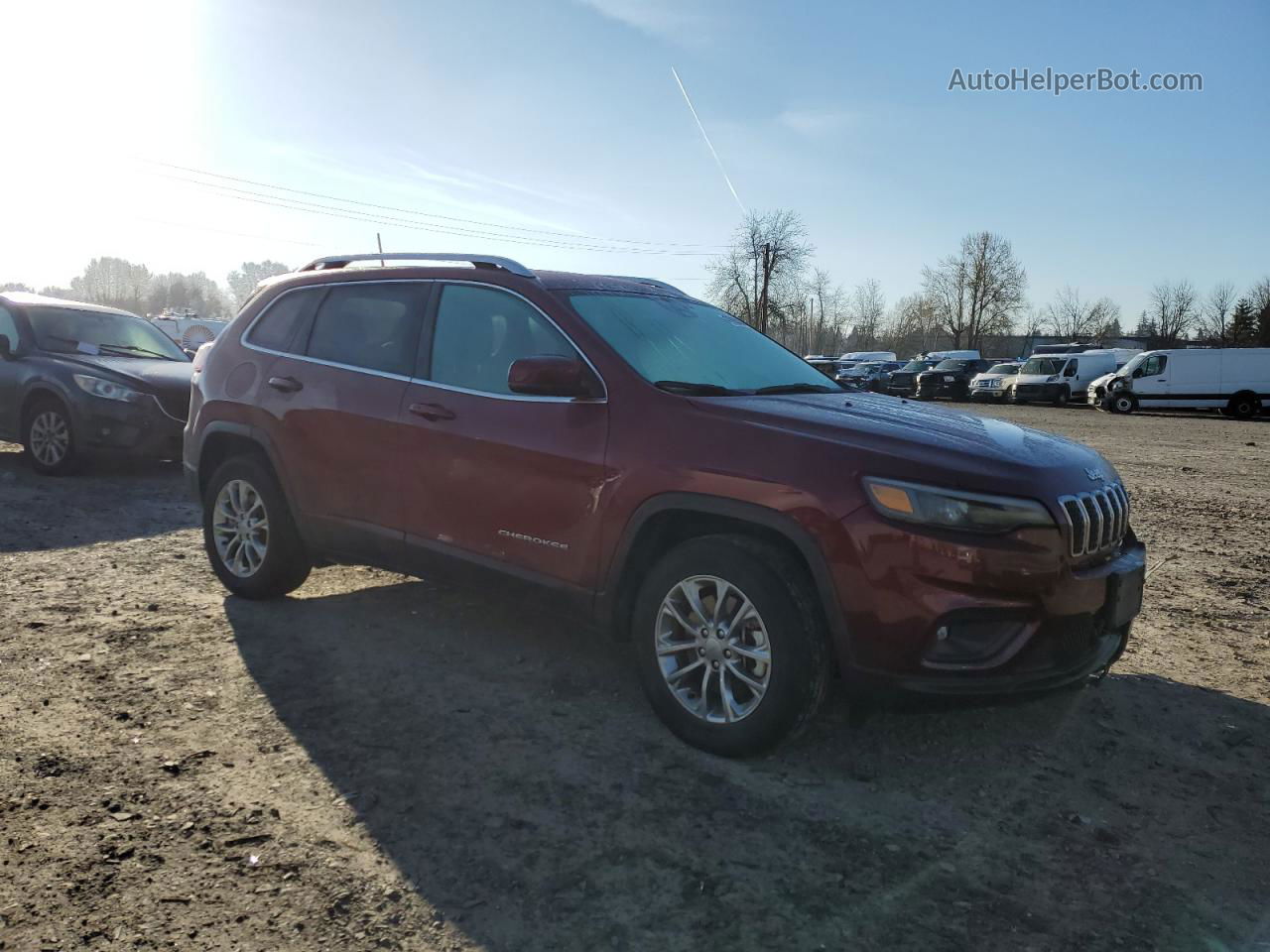 2021 Jeep Cherokee Latitude Plus Burgundy vin: 1C4PJMLB1MD149953