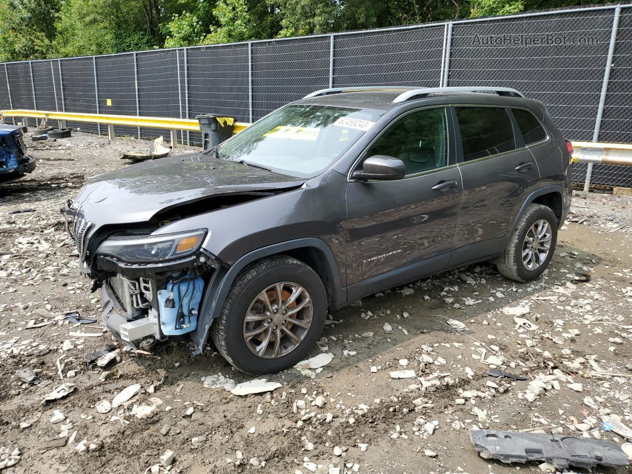 2019 Jeep Cherokee Latitude Plus Gray vin: 1C4PJMLB2KD188435