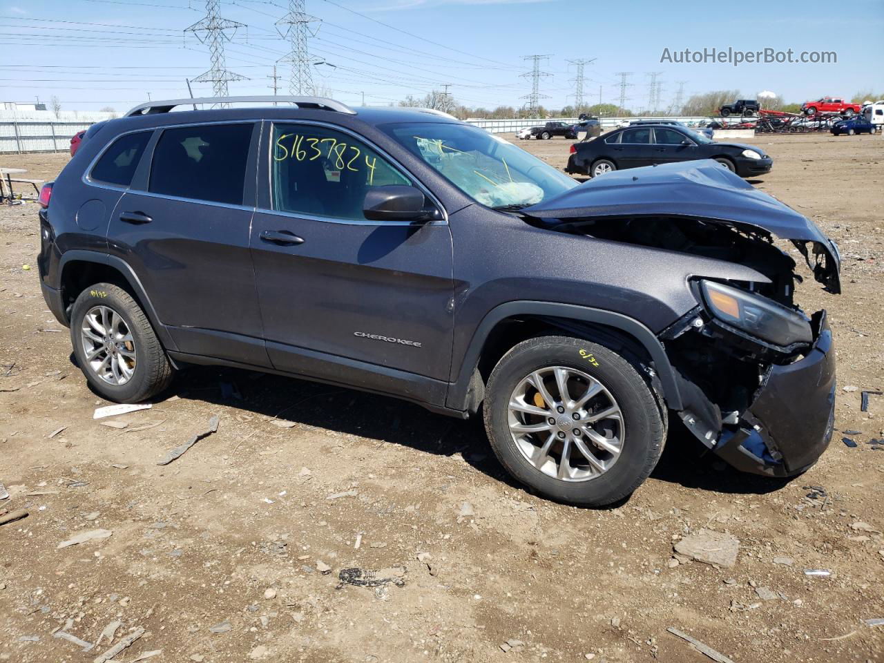 2019 Jeep Cherokee Latitude Plus Gray vin: 1C4PJMLB2KD213768