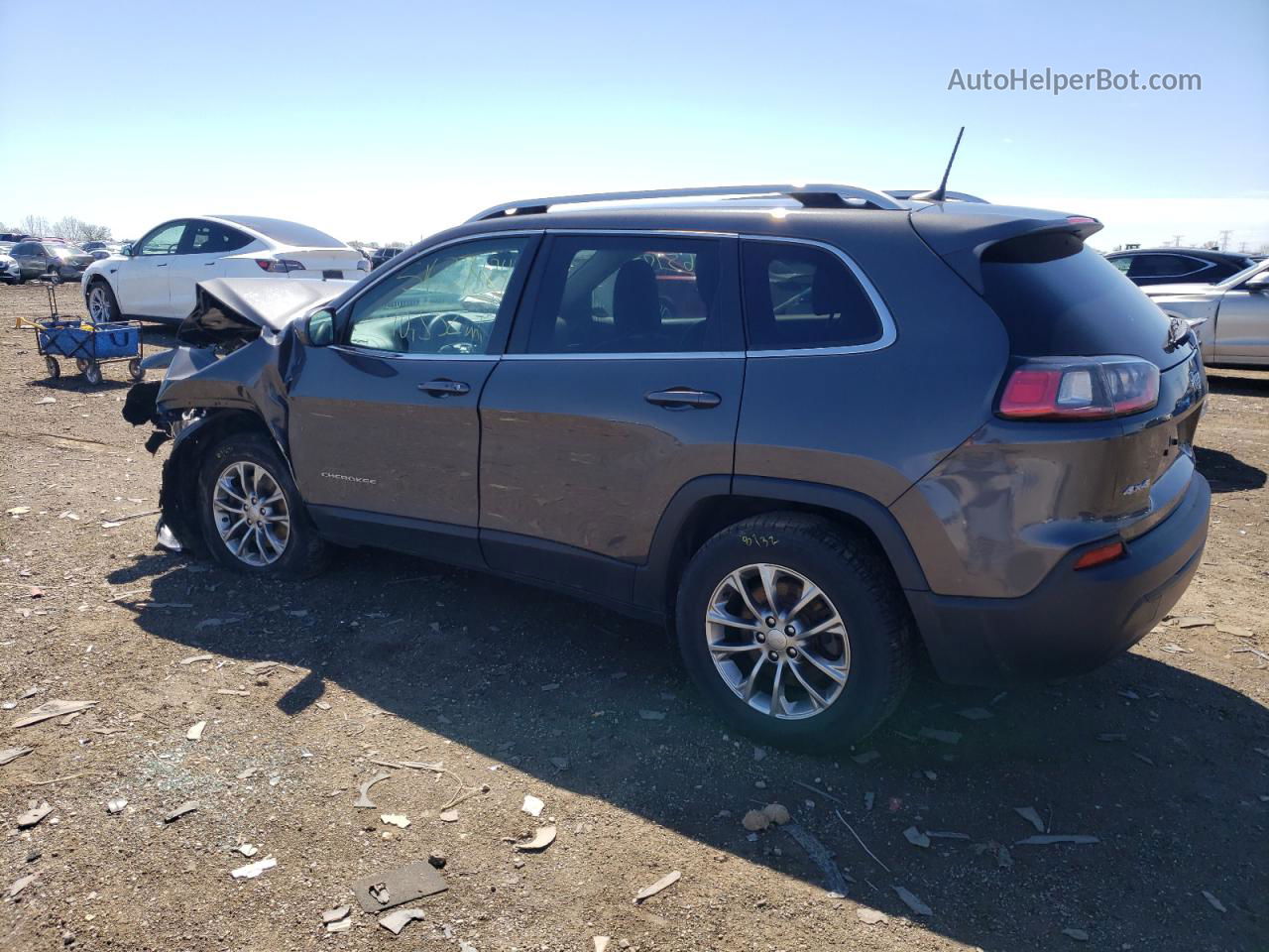 2019 Jeep Cherokee Latitude Plus Gray vin: 1C4PJMLB2KD213768