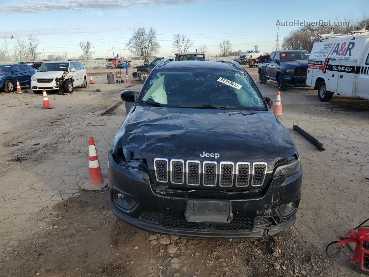 2021 Jeep Cherokee Latitude Plus Черный vin: 1C4PJMLB3MD111933