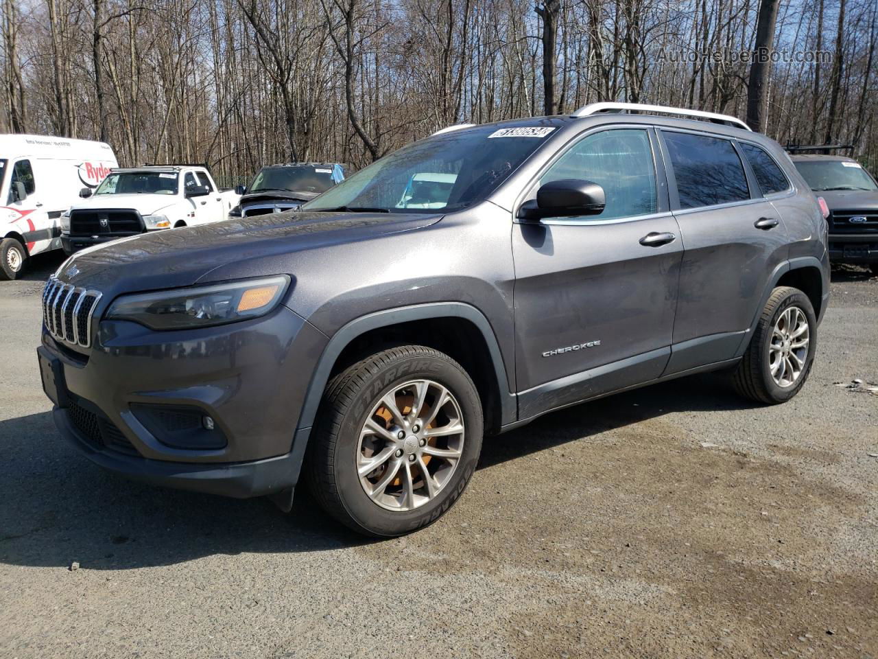 2019 Jeep Cherokee Latitude Plus Gray vin: 1C4PJMLB5KD390346