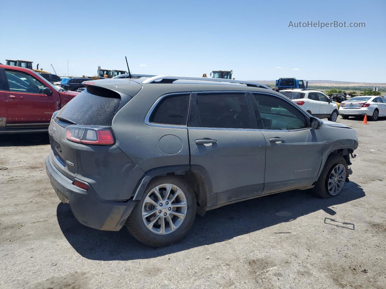 2019 Jeep Cherokee Latitude Plus Gray vin: 1C4PJMLB5KD425564