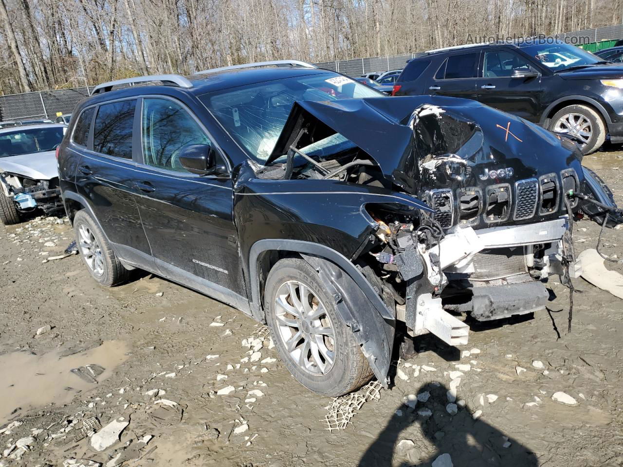 2019 Jeep Cherokee Latitude Plus Black vin: 1C4PJMLB6KD315185