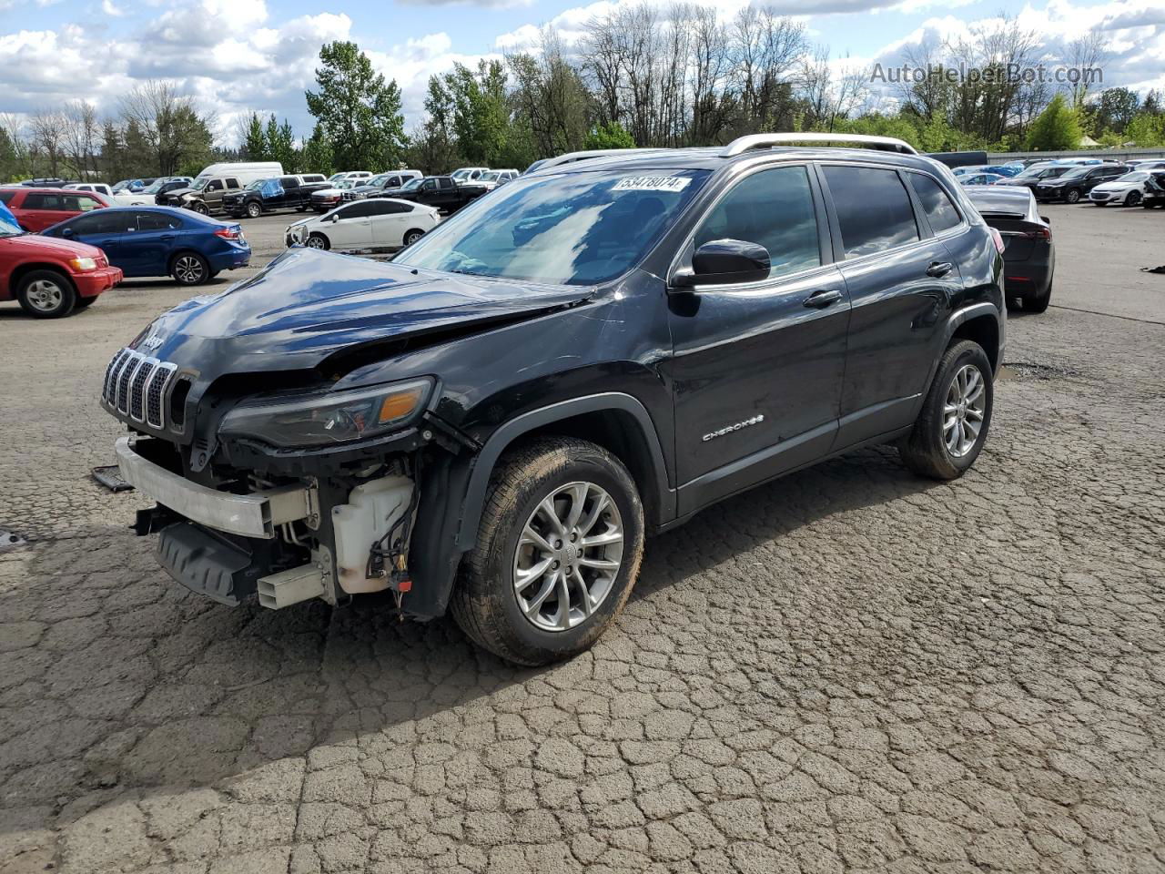 2019 Jeep Cherokee Latitude Plus Черный vin: 1C4PJMLB7KD272024