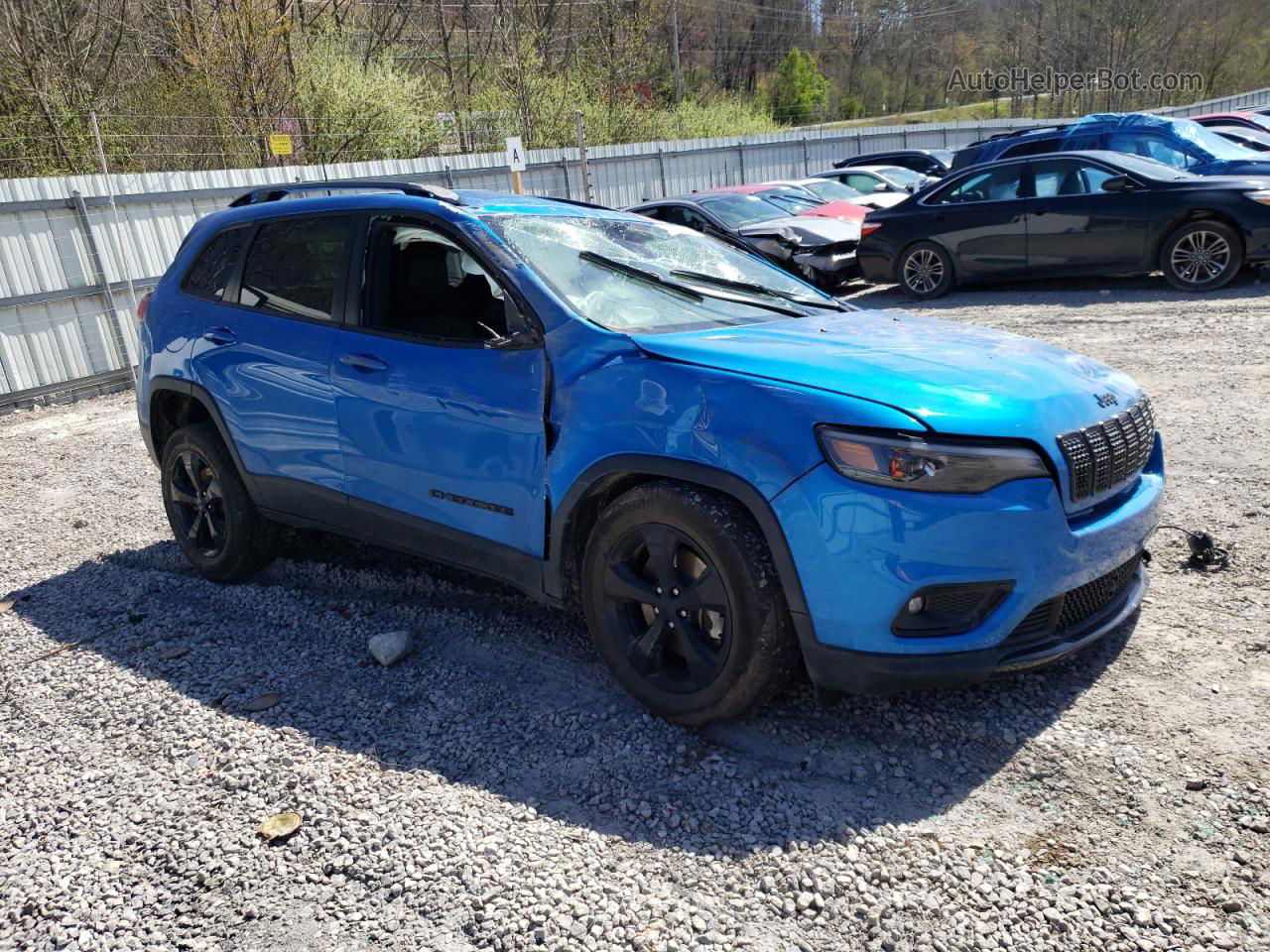 2021 Jeep Cherokee Latitude Plus Blue vin: 1C4PJMLB7MD242248