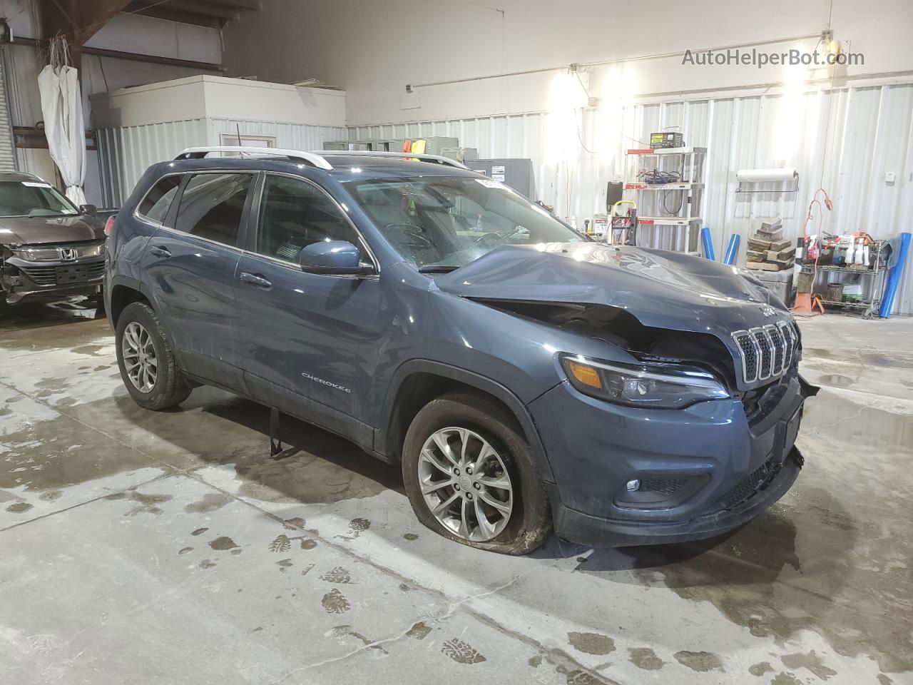 2021 Jeep Cherokee Latitude Plus Blue vin: 1C4PJMLB8MD104301