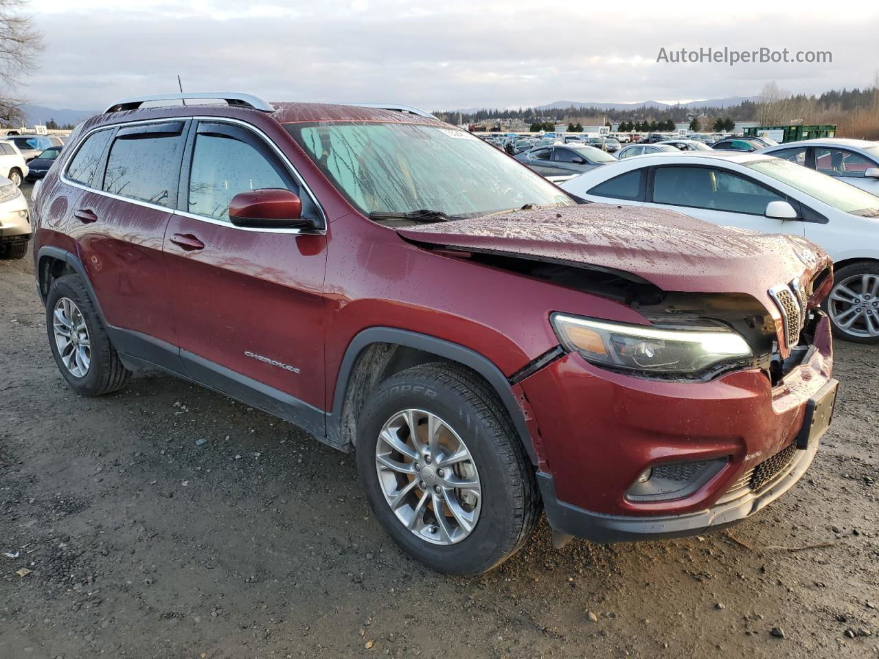 2019 Jeep Cherokee Latitude Plus Burgundy vin: 1C4PJMLB9KD315696