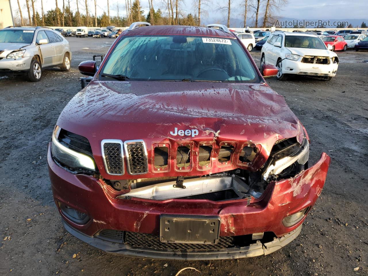 2019 Jeep Cherokee Latitude Plus Burgundy vin: 1C4PJMLB9KD315696