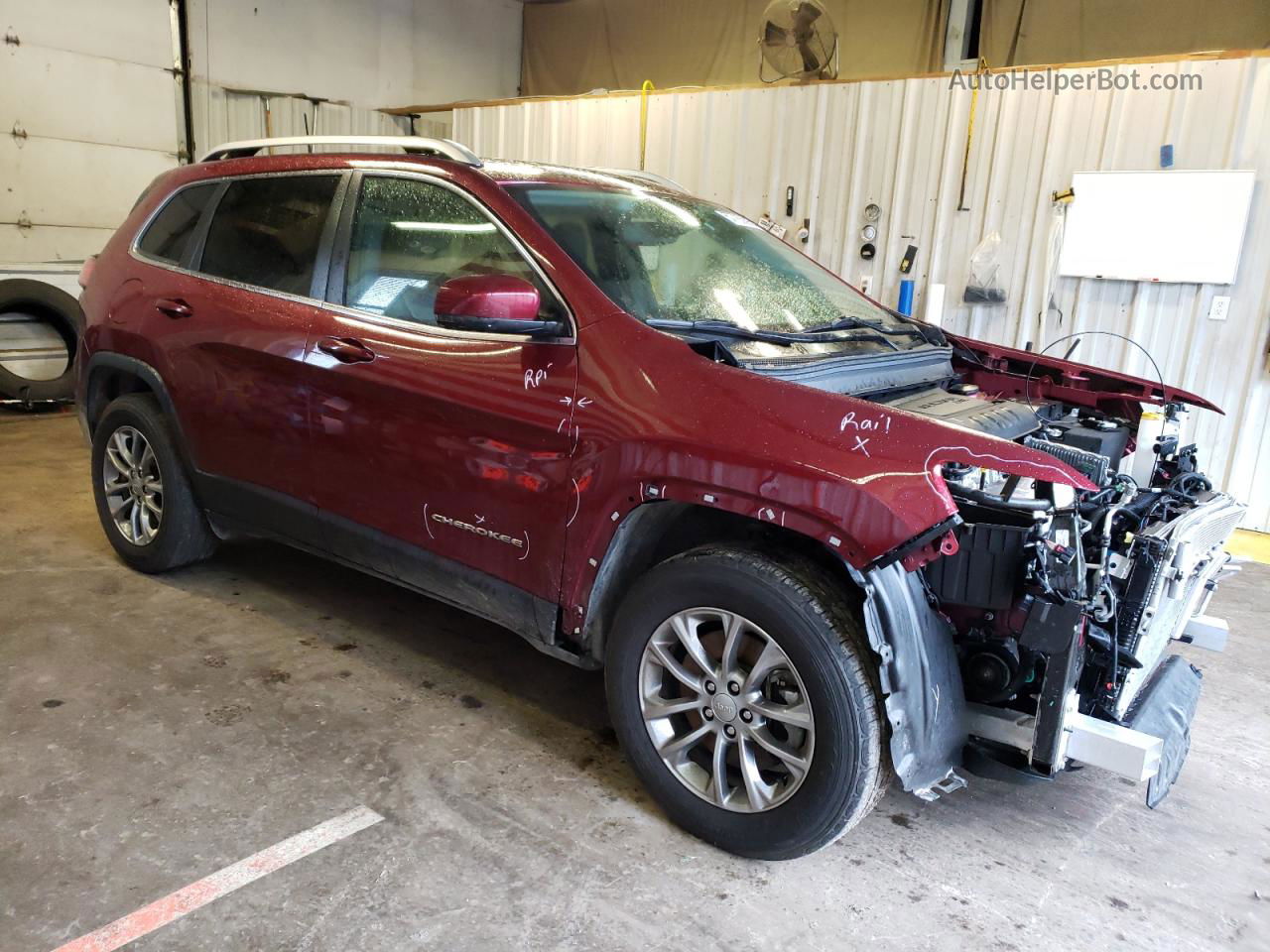 2021 Jeep Cherokee Latitude Plus Maroon vin: 1C4PJMLB9MD104372