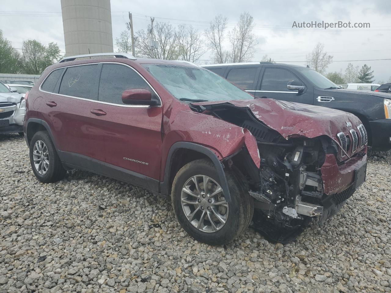 2019 Jeep Cherokee Latitude Plus Бордовый vin: 1C4PJMLN6KD356040