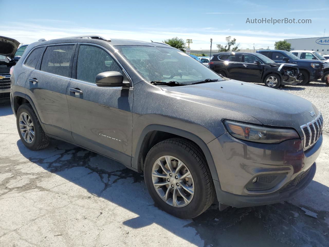 2019 Jeep Cherokee Latitude Plus Gray vin: 1C4PJMLX1KD488916