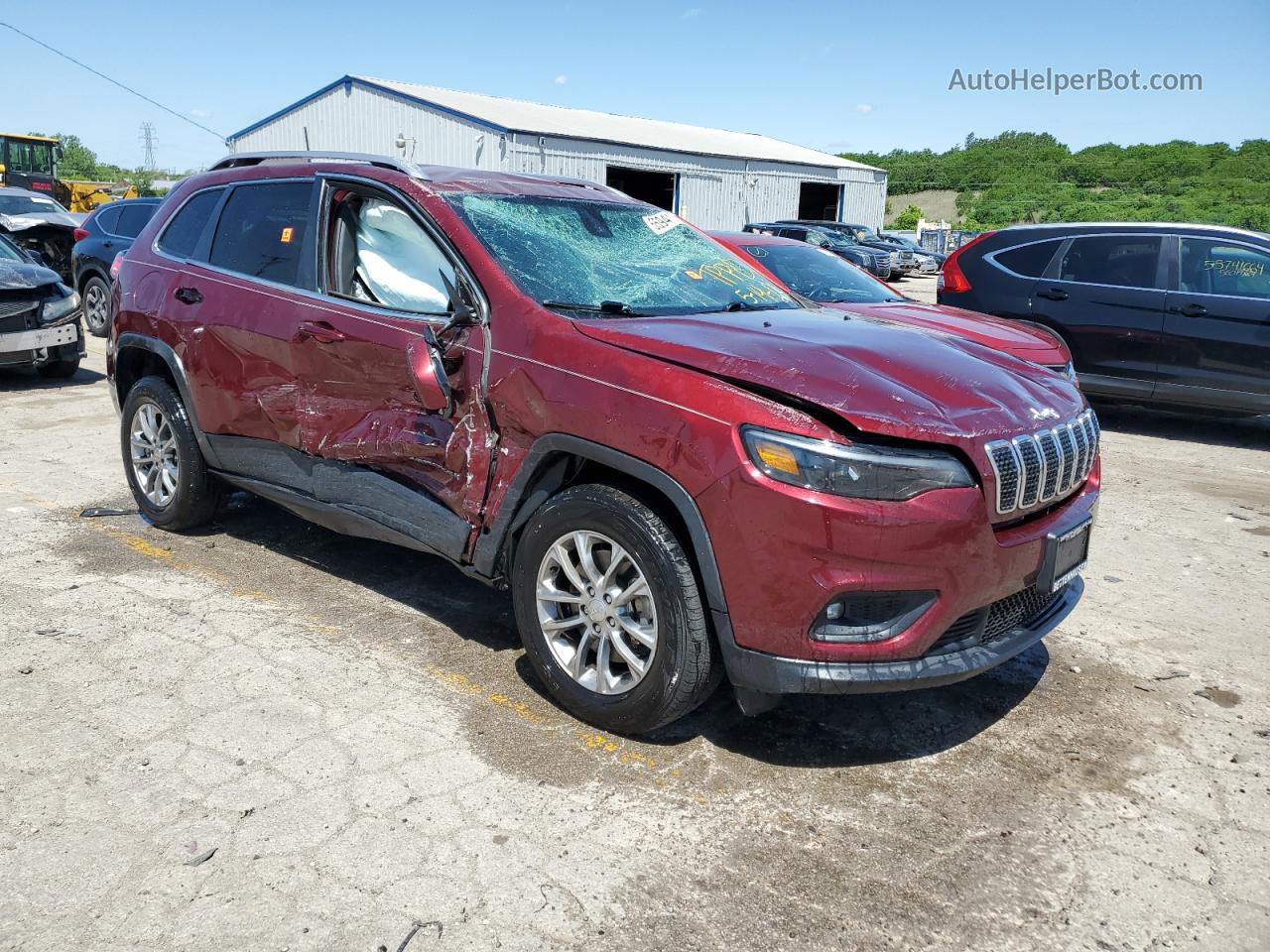 2019 Jeep Cherokee Latitude Plus Burgundy vin: 1C4PJMLX4KD223858