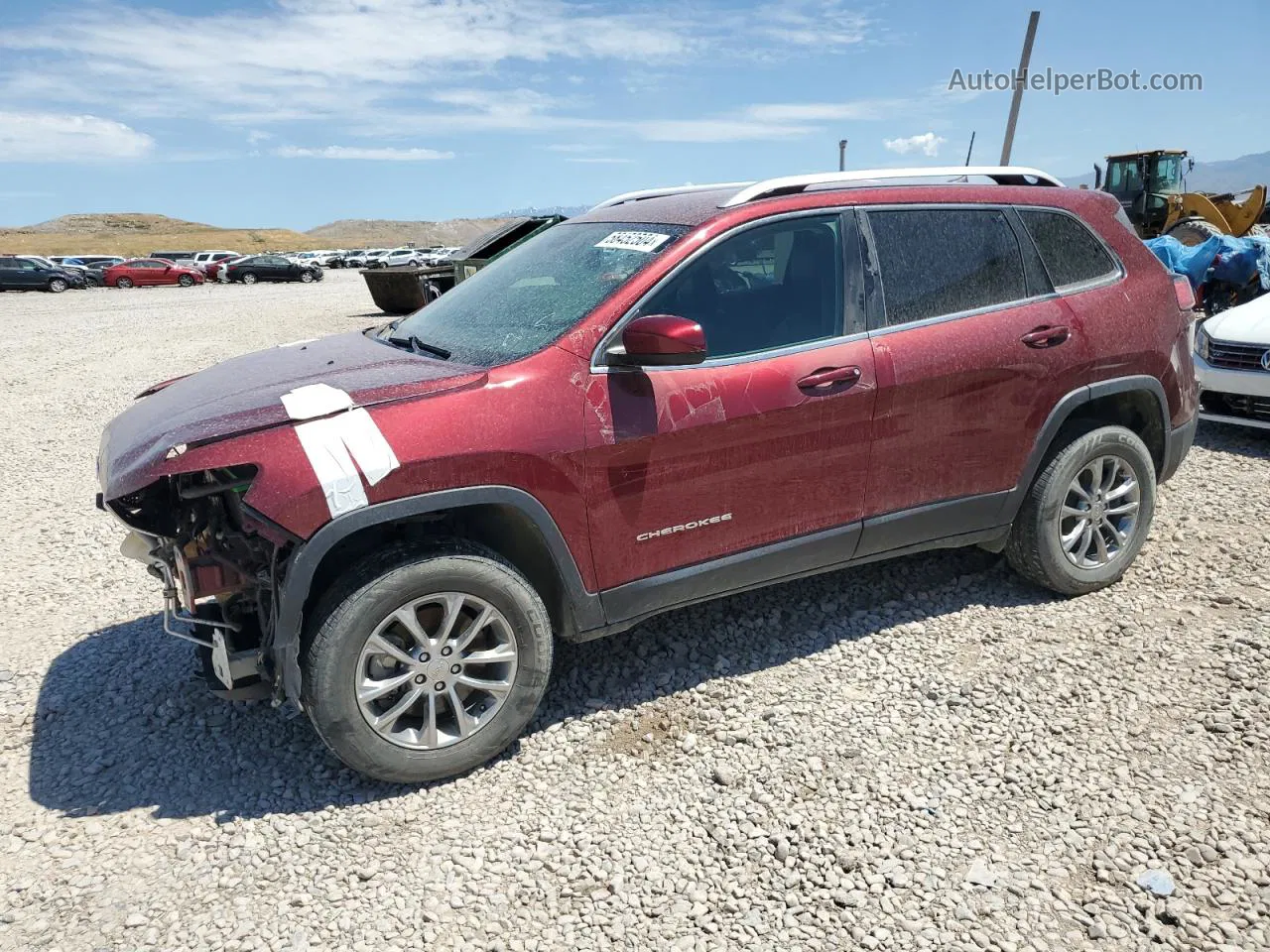 2019 Jeep Cherokee Latitude Plus Бордовый vin: 1C4PJMLX5KD132470