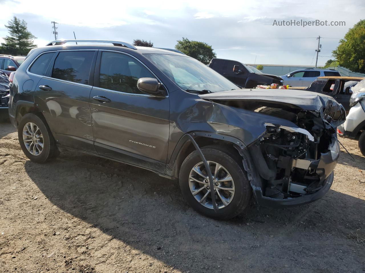 2019 Jeep Cherokee Latitude Plus Gray vin: 1C4PJMLX6KD252259