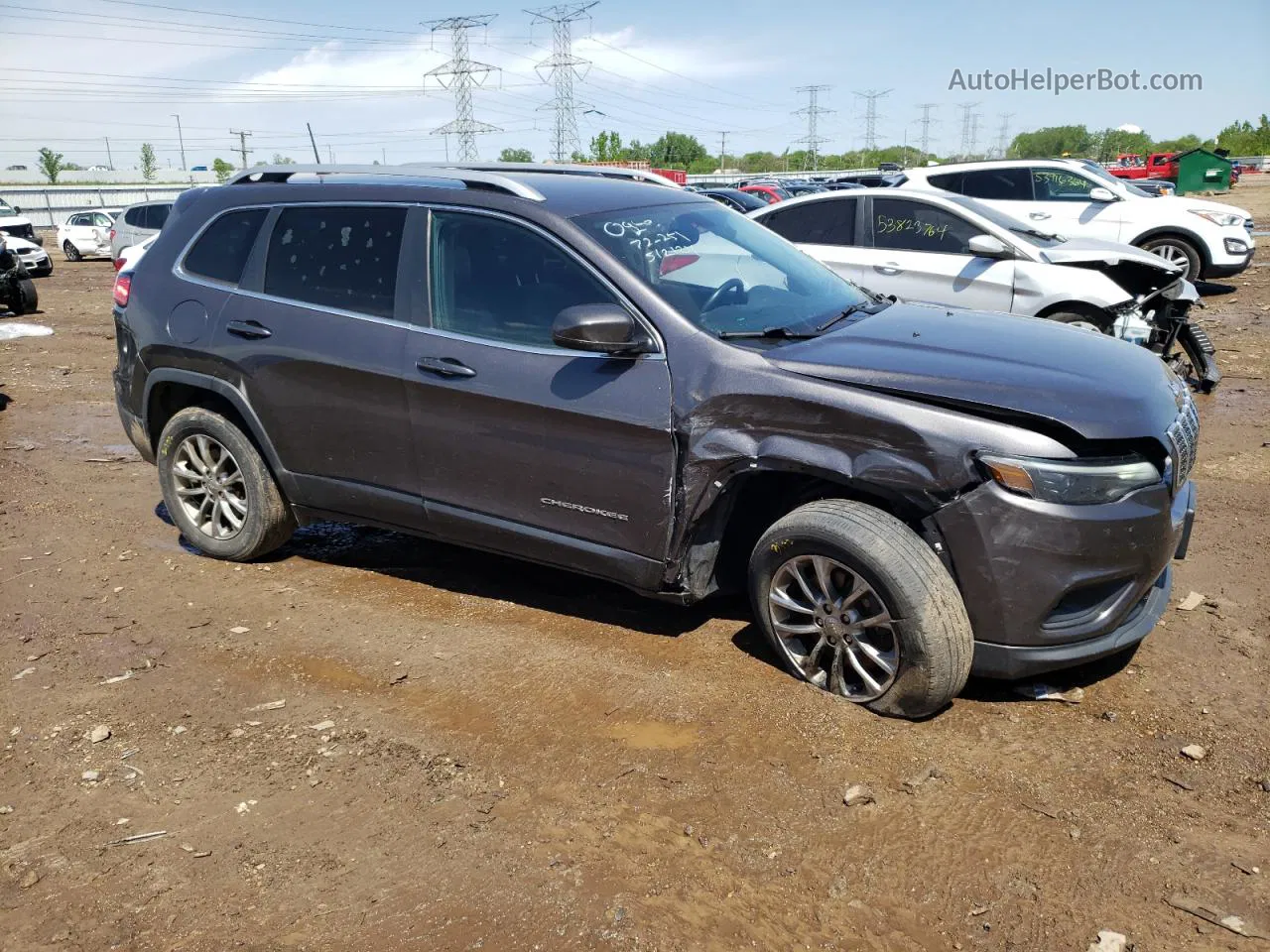 2019 Jeep Cherokee Latitude Plus Угольный vin: 1C4PJMLX6KD289750