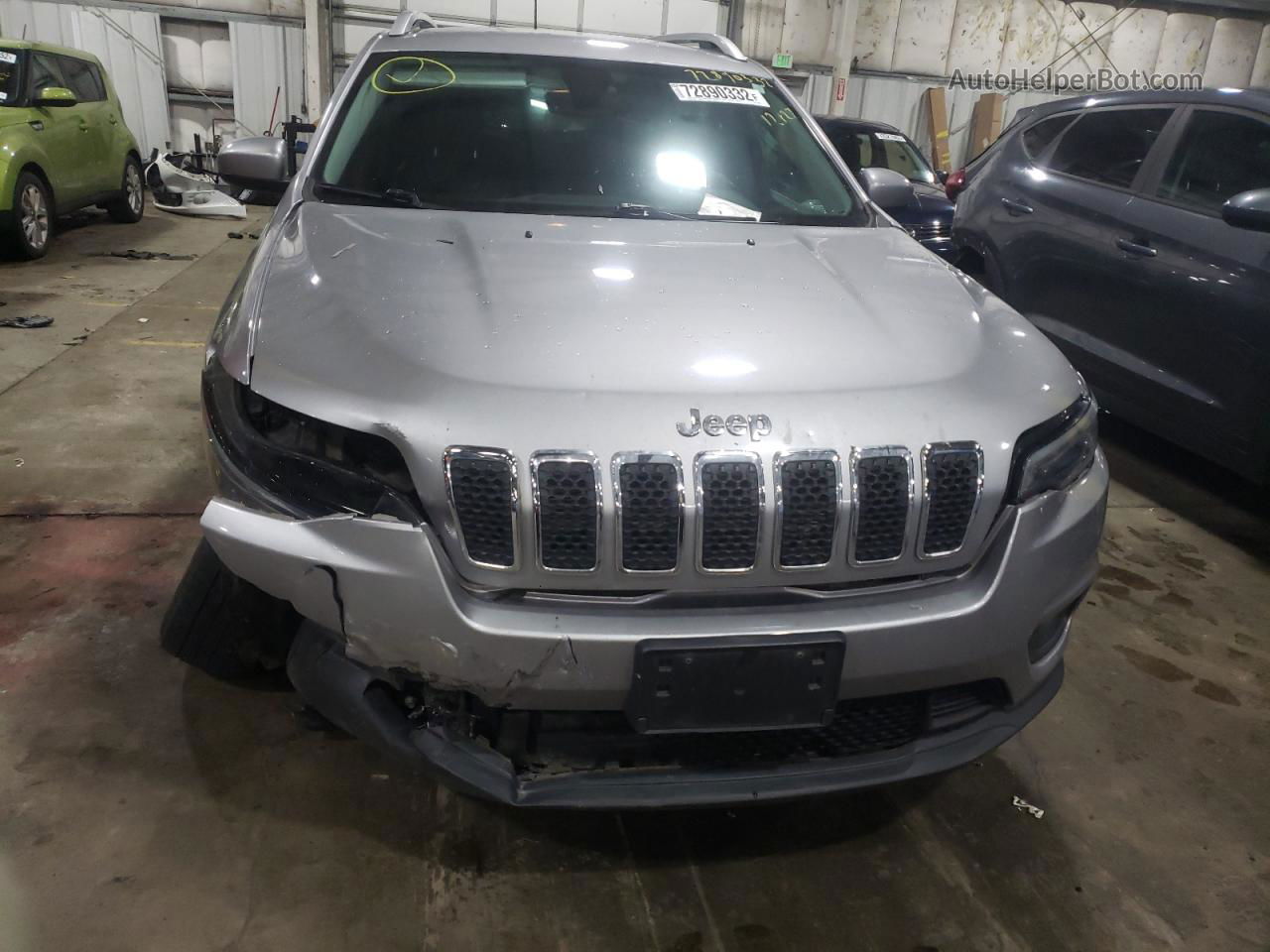 2019 Jeep Cherokee Latitude Plus Серебряный vin: 1C4PJMLX7KD108526