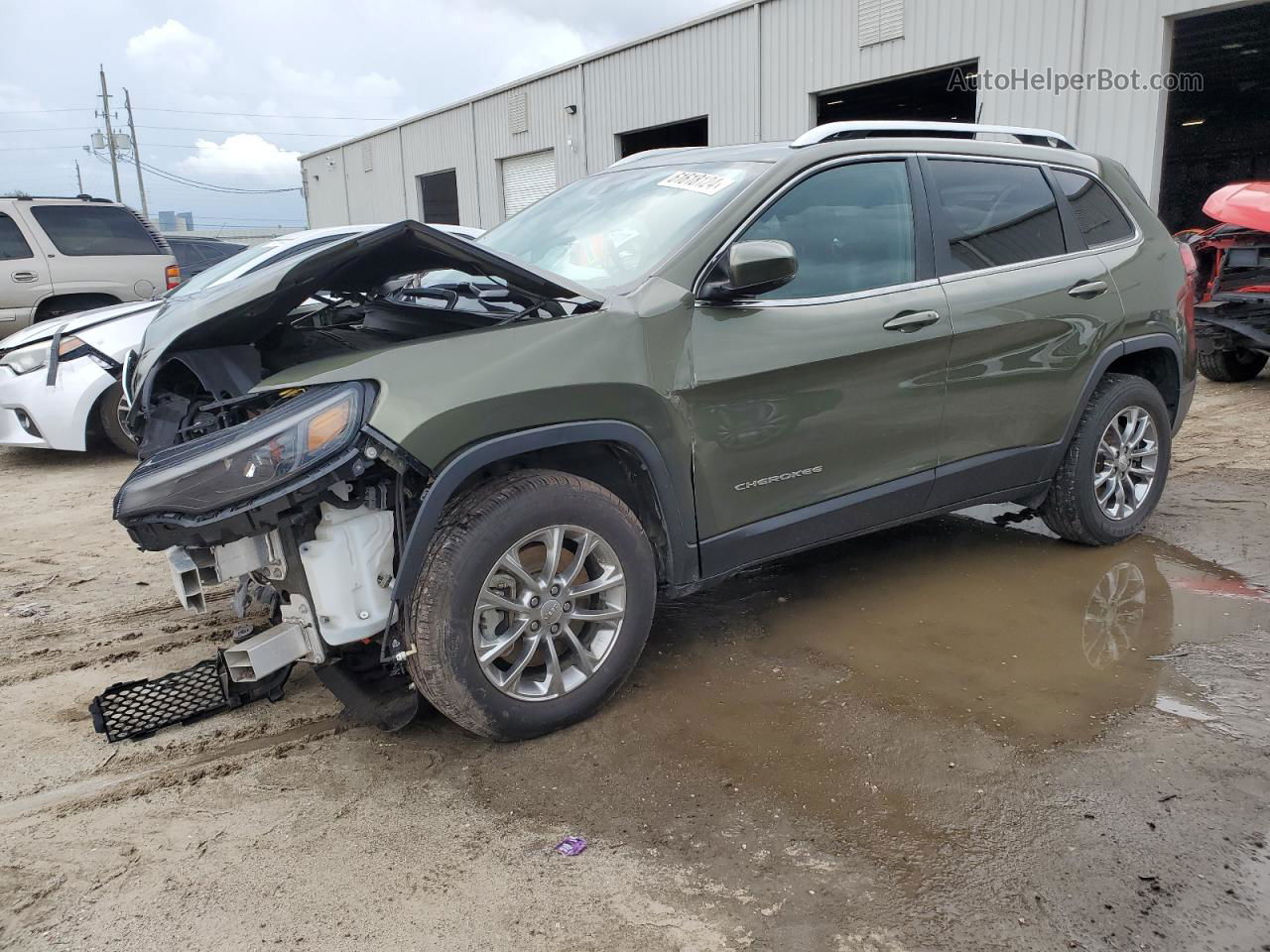 2021 Jeep Cherokee Latitude Lux Зеленый vin: 1C4PJMMX0MD110779