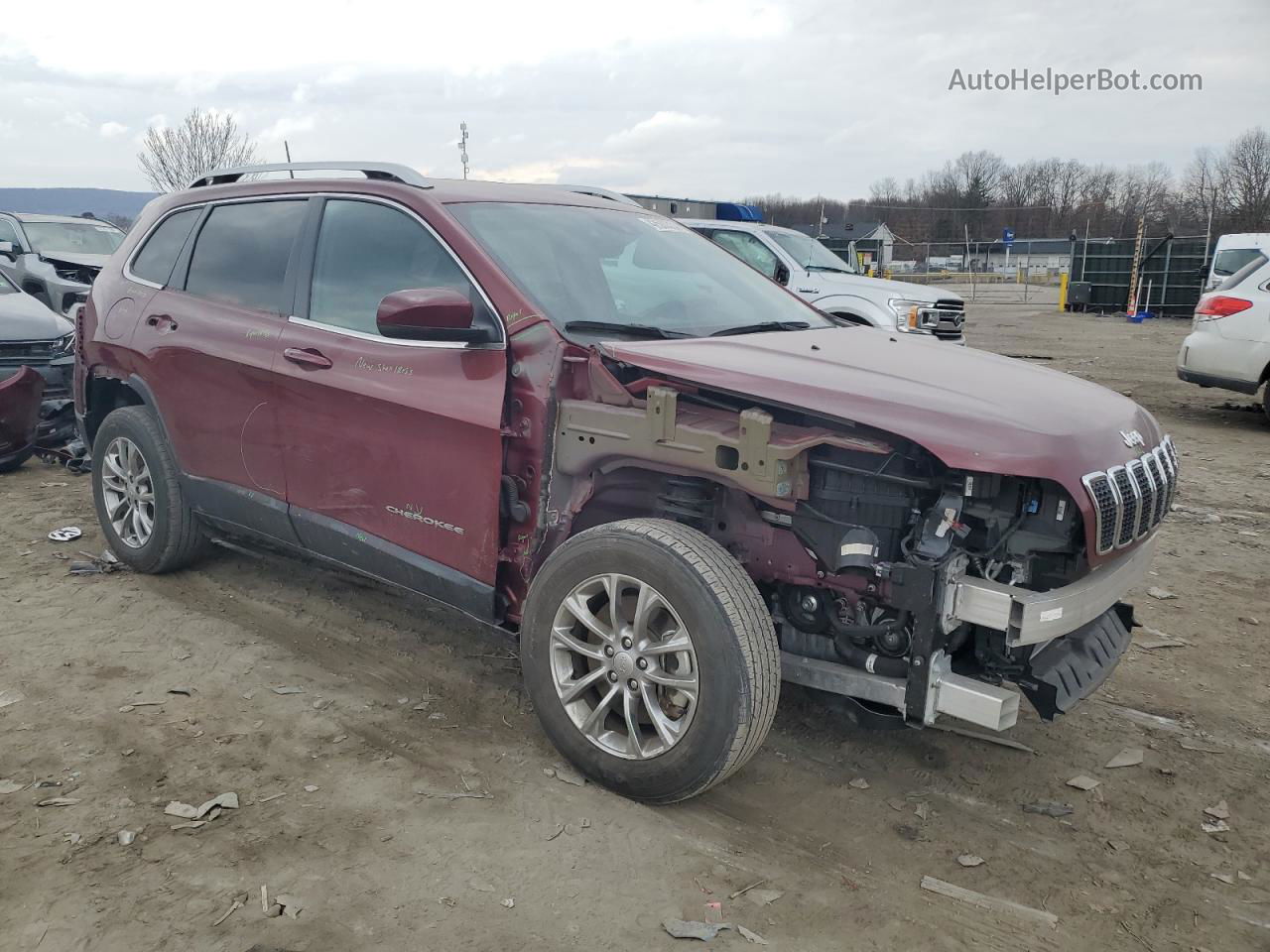 2021 Jeep Cherokee Latitude Lux Burgundy vin: 1C4PJMMX6MD237844