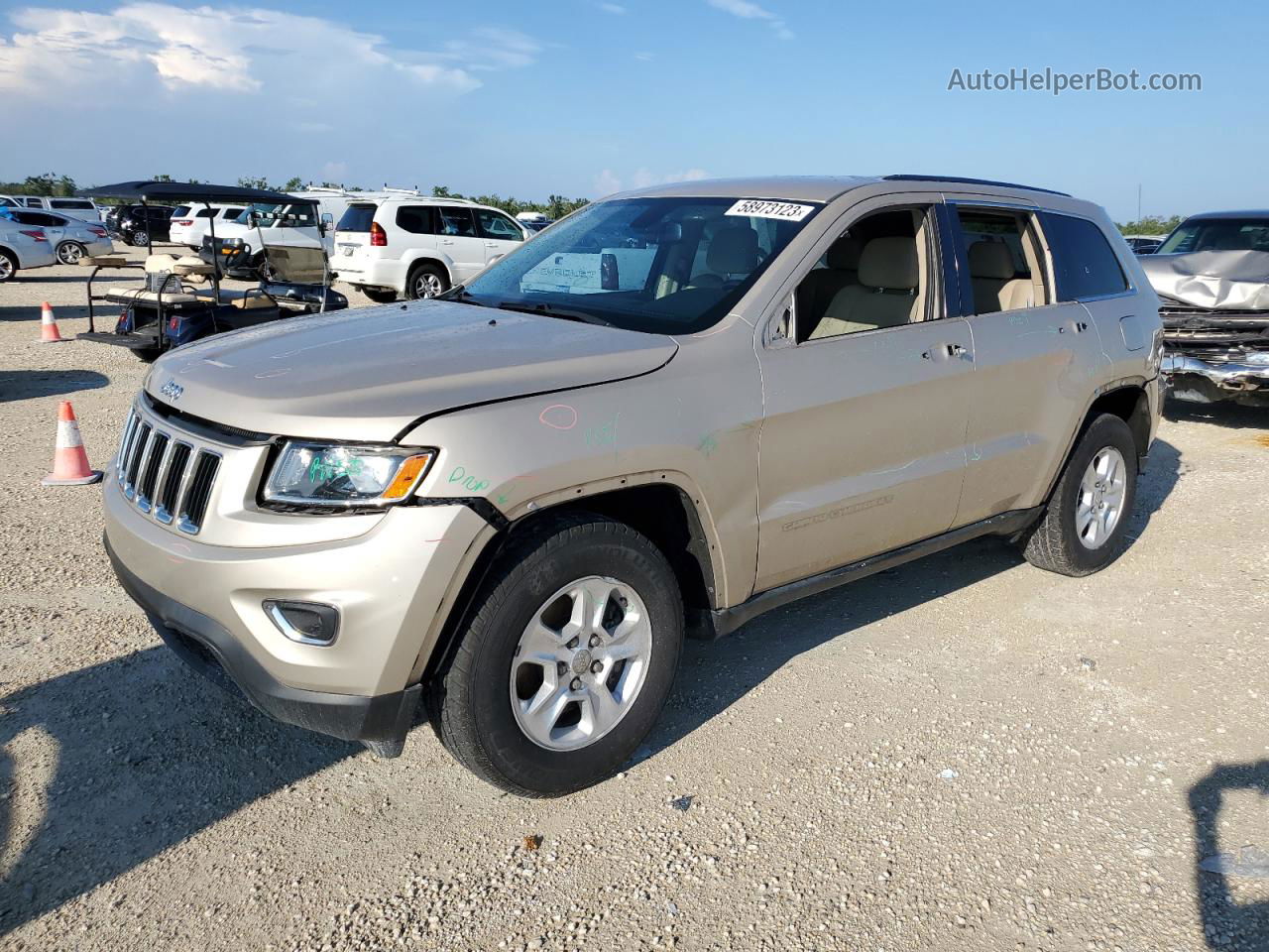 2014 Jeep Grand Cherokee Laredo Бежевый vin: 1C4RJEAG9EC276342