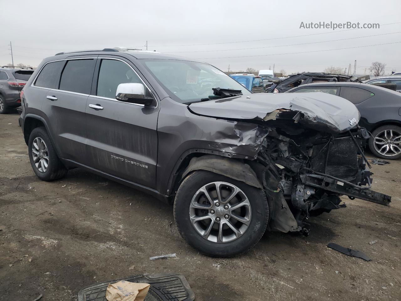 2014 Jeep Grand Cherokee Limited Серый vin: 1C4RJEBG1EC290184