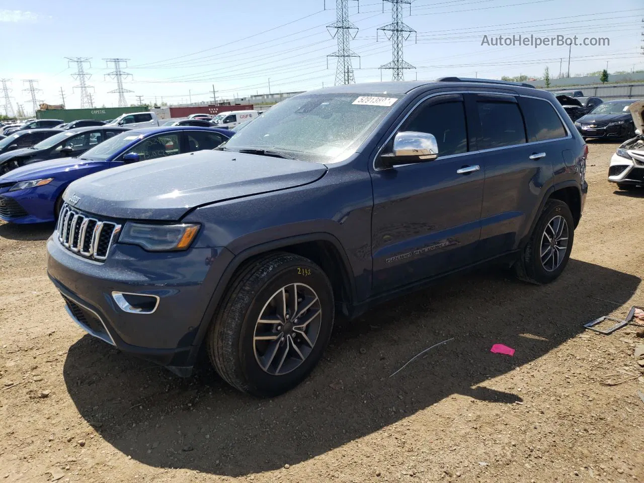 2021 Jeep Grand Cherokee Limited Синий vin: 1C4RJEBG1MC812732