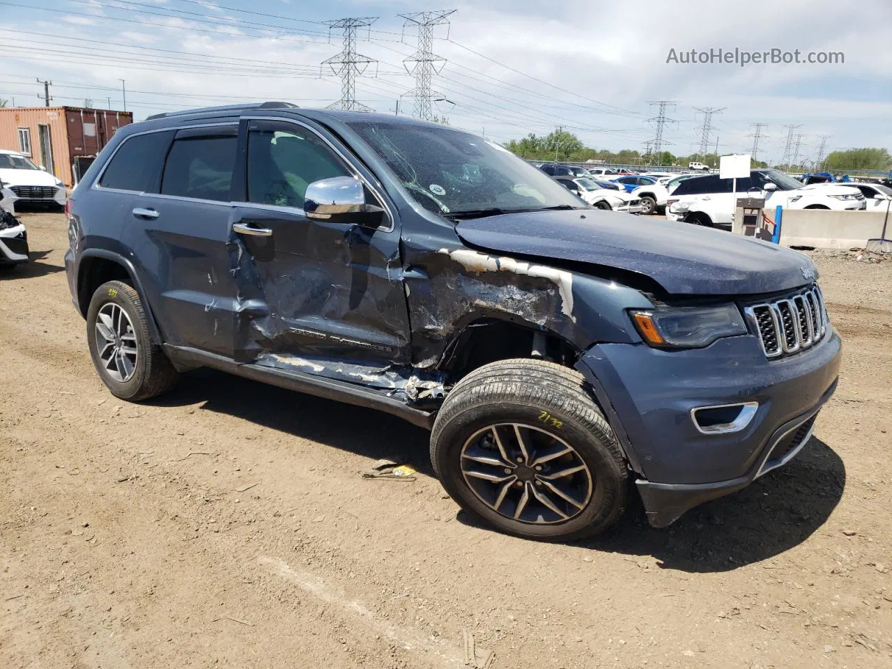 2021 Jeep Grand Cherokee Limited Синий vin: 1C4RJEBG1MC812732