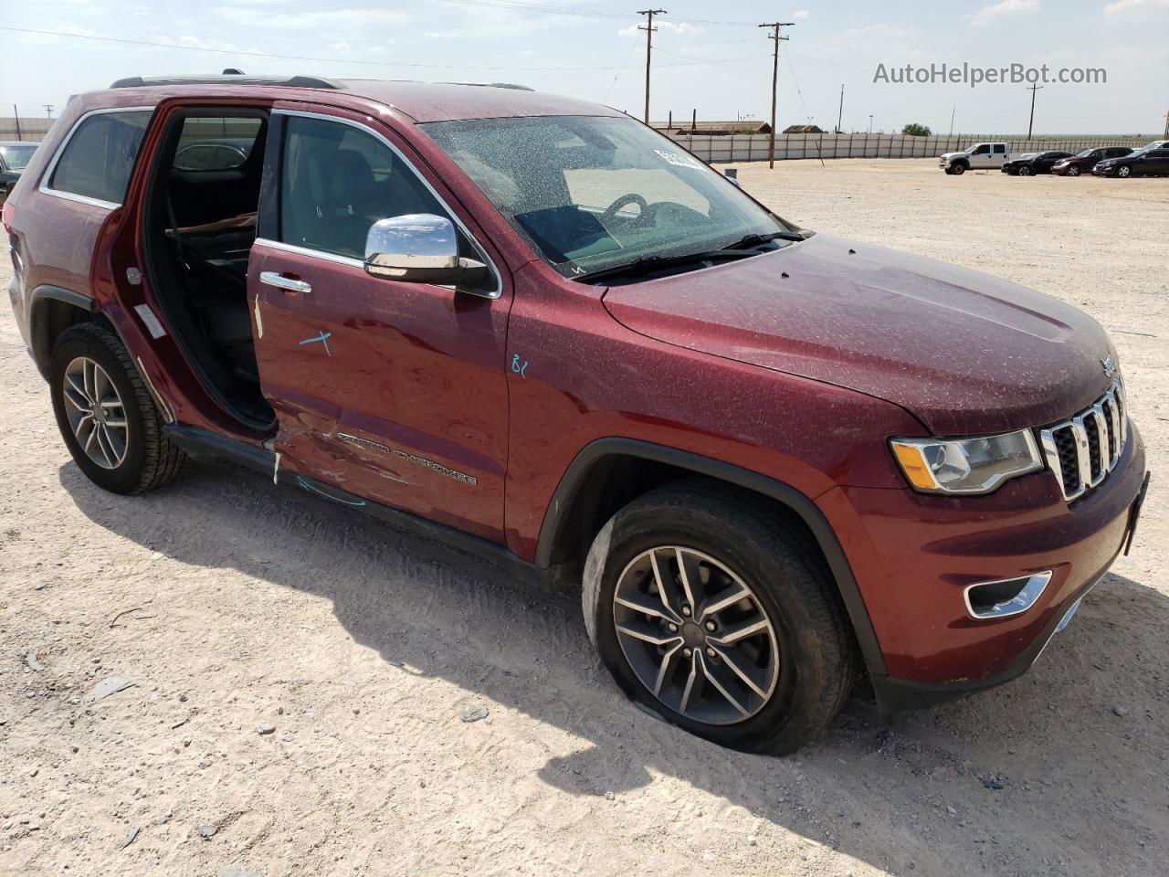 2019 Jeep Grand Cherokee Limited Maroon vin: 1C4RJEBGXKC656042