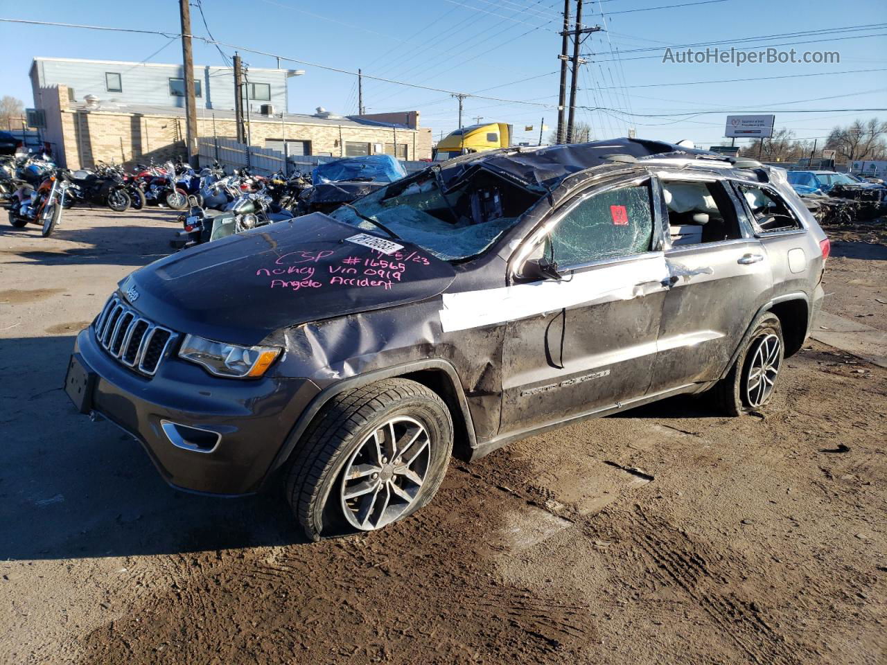 2019 Jeep Grand Cherokee Limited Серый vin: 1C4RJEBGXKC720919