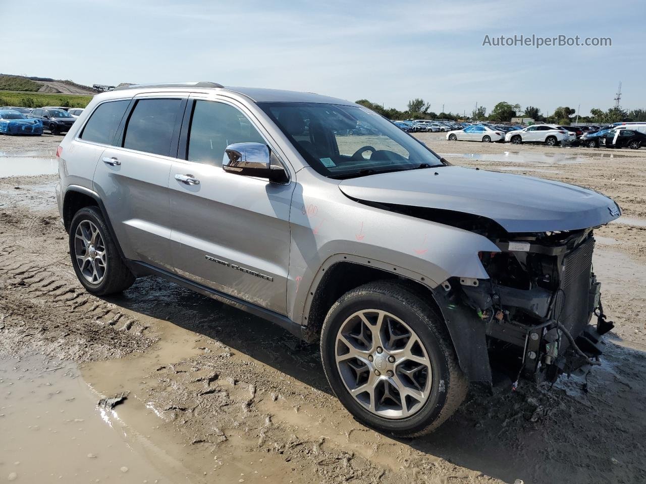 2019 Jeep Grand Cherokee Limited Silver vin: 1C4RJEBGXKC857424