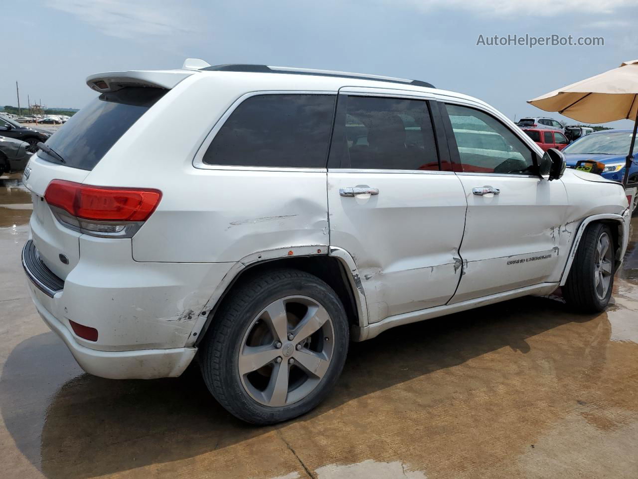 2014 Jeep Grand Cherokee Overland White vin: 1C4RJECG3EC480390