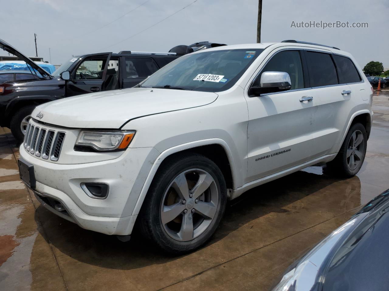 2014 Jeep Grand Cherokee Overland White vin: 1C4RJECG3EC480390