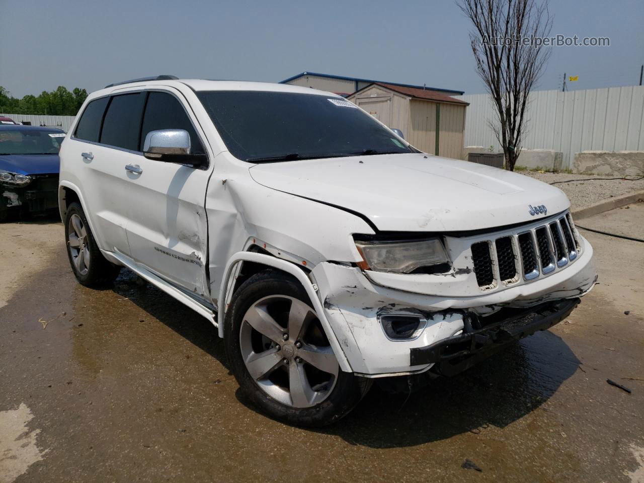 2014 Jeep Grand Cherokee Overland White vin: 1C4RJECT0EC122886