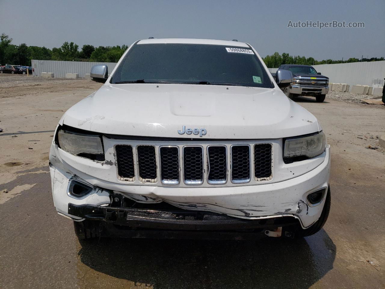 2014 Jeep Grand Cherokee Overland White vin: 1C4RJECT0EC122886