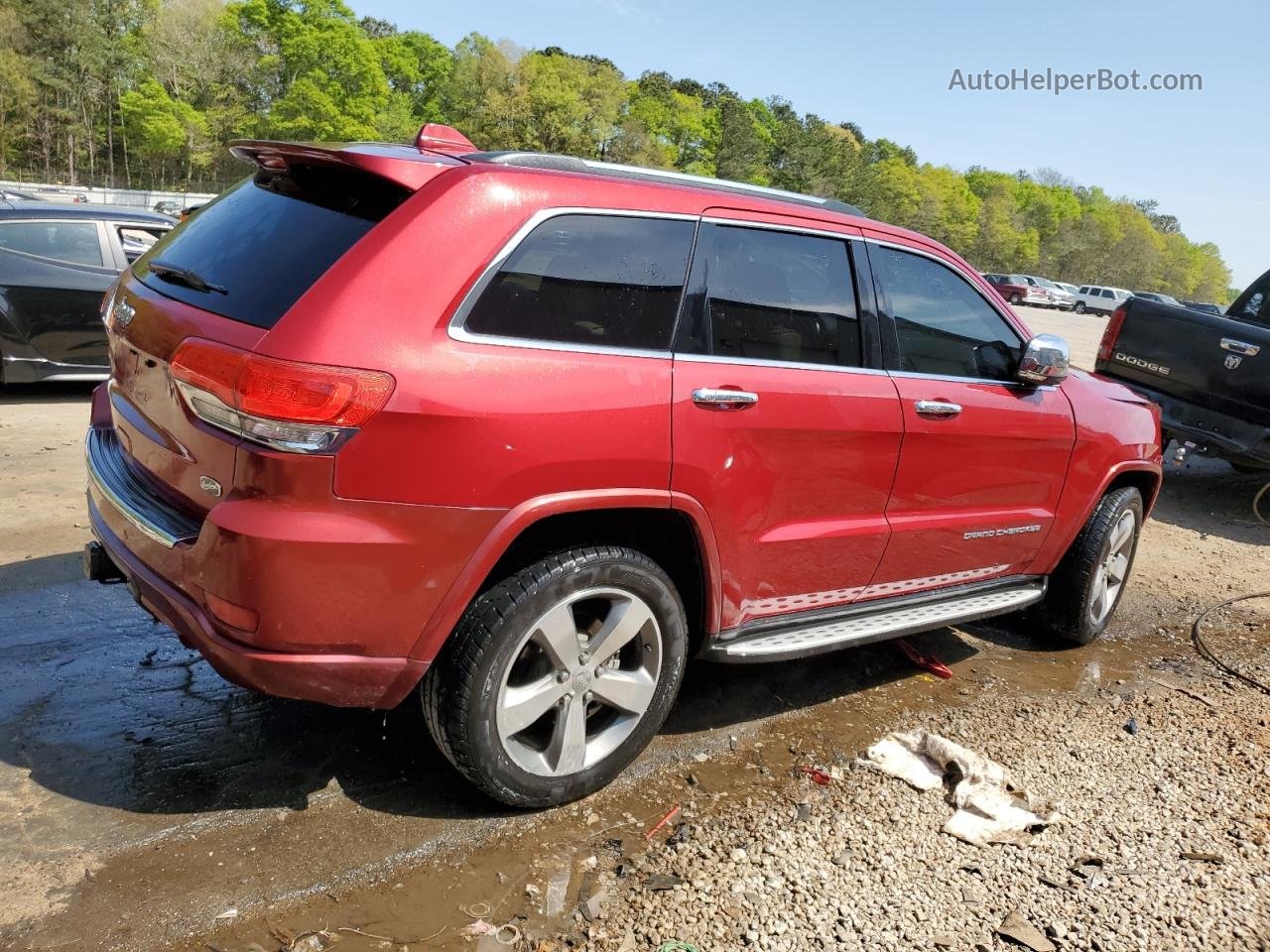 2014 Jeep Grand Cherokee Overland Red vin: 1C4RJECT6EC213550