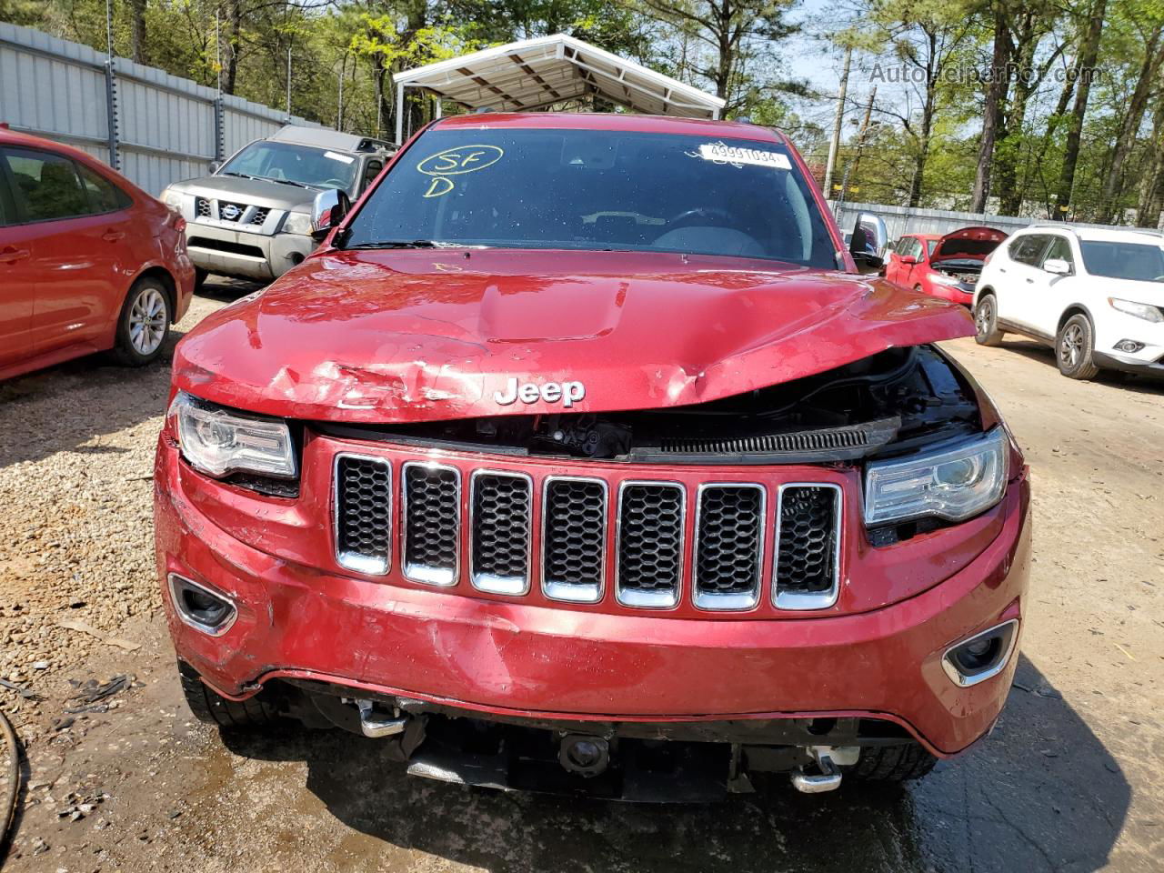 2014 Jeep Grand Cherokee Overland Red vin: 1C4RJECT6EC213550