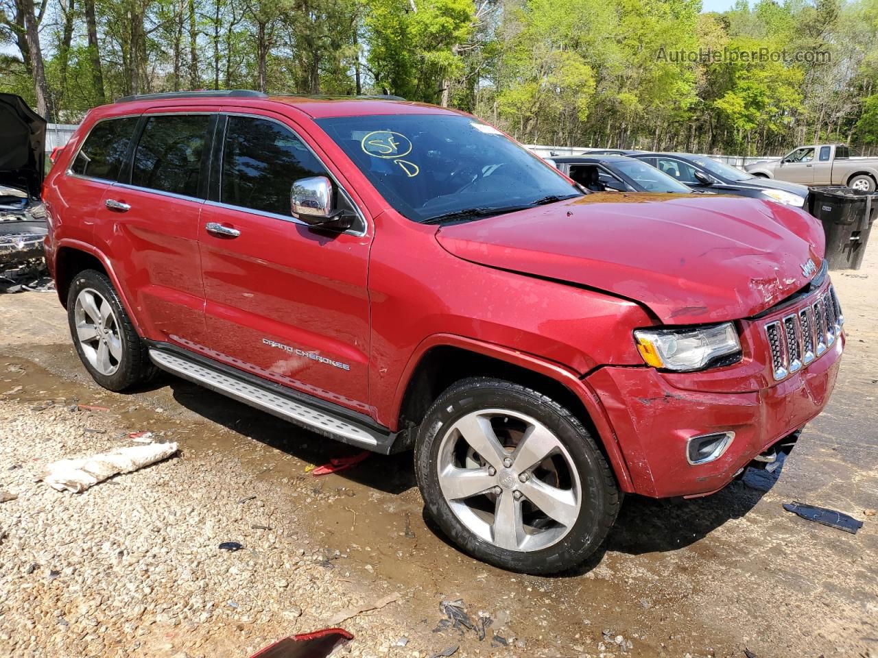 2014 Jeep Grand Cherokee Overland Red vin: 1C4RJECT6EC213550