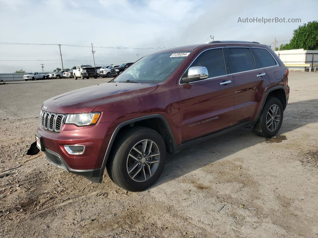 2019 Jeep Grand Cherokee Limited Темно-бордовый vin: 1C4RJFBG1KC686052