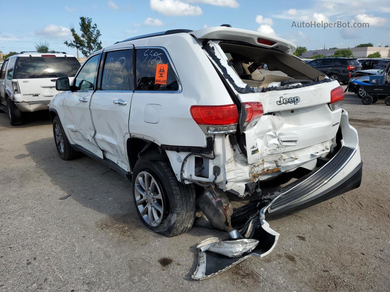 2014 Jeep Grand Cherokee Limited White vin: 1C4RJFBGXEC565525