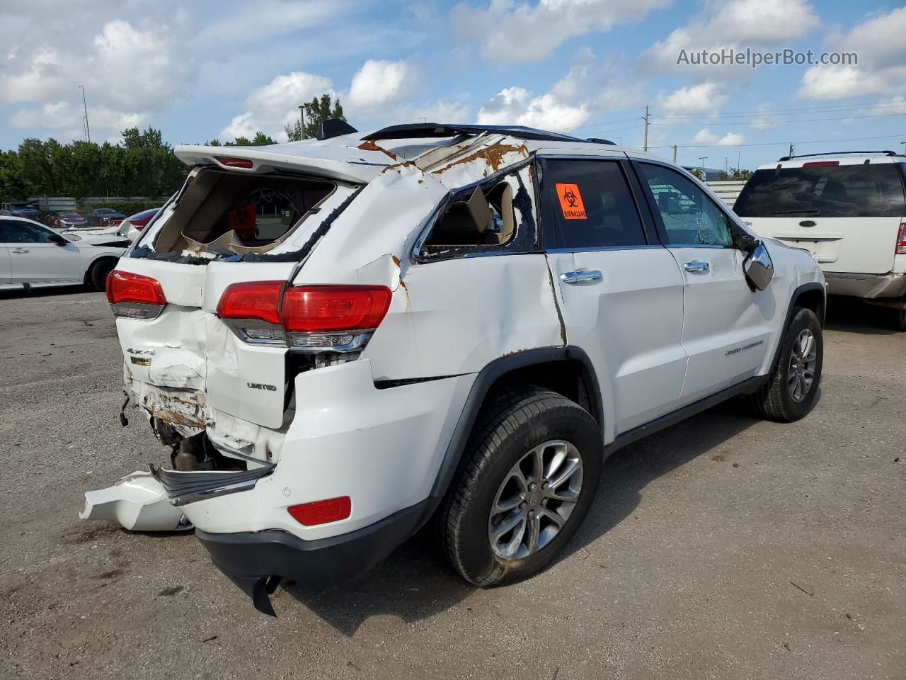 2014 Jeep Grand Cherokee Limited Белый vin: 1C4RJFBGXEC565525