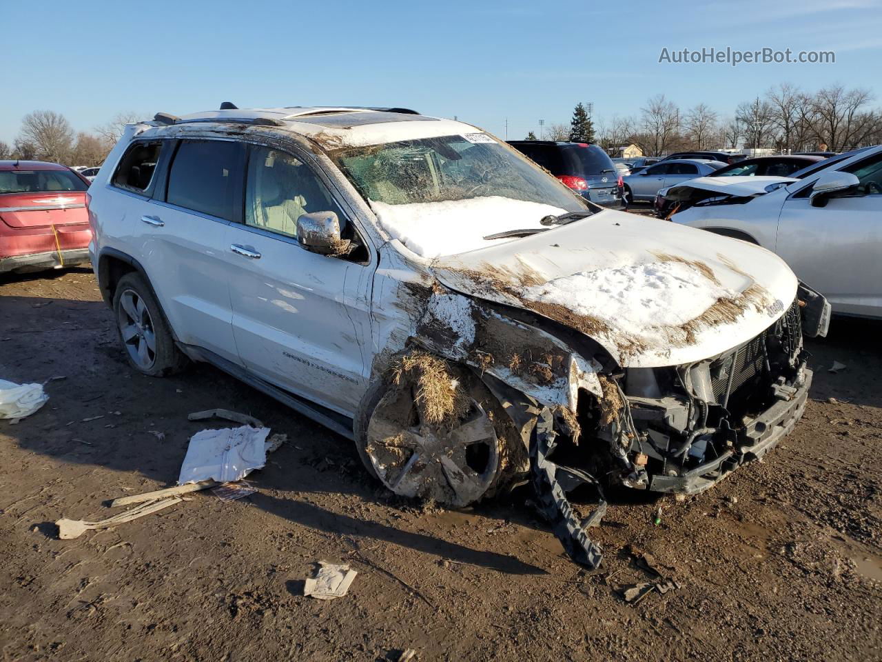 2014 Jeep Grand Cherokee Limited White vin: 1C4RJFBT7EC192022