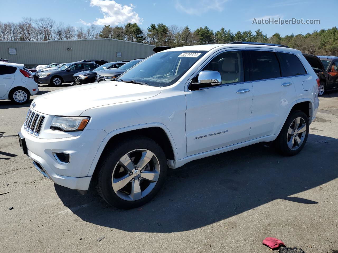 2014 Jeep Grand Cherokee Overland White vin: 1C4RJFCG0EC181476