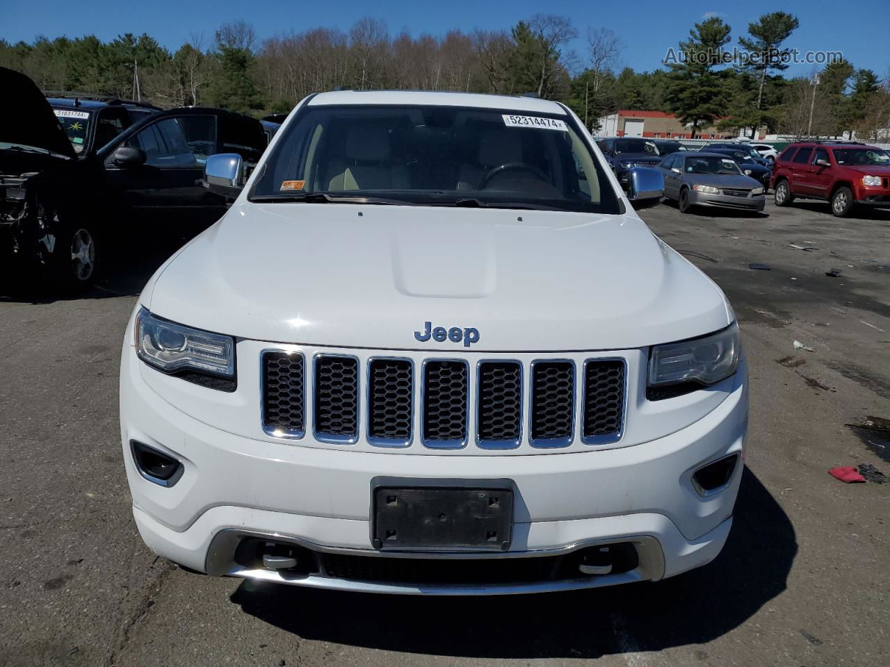 2014 Jeep Grand Cherokee Overland White vin: 1C4RJFCG0EC181476