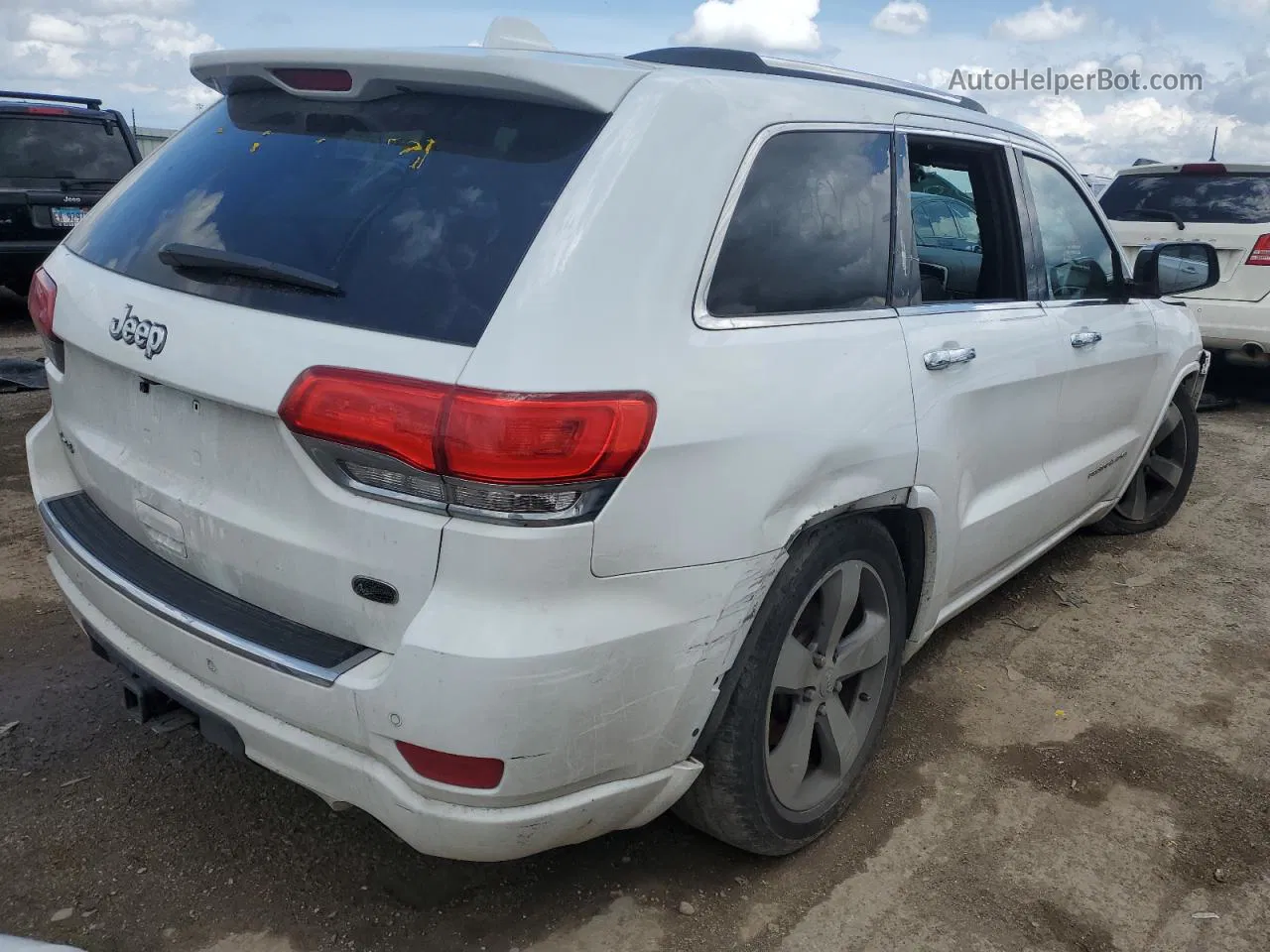 2014 Jeep Grand Cherokee Overland White vin: 1C4RJFCG4EC377064